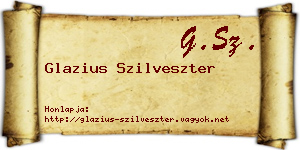 Glazius Szilveszter névjegykártya